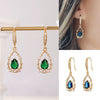 Copper Inlaid Zircon Flower Butterfly Shaped Water Drop Women's Earrings Jewelry Little Fresh Style