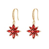Copper Inlaid Zircon Flower Butterfly Shaped Water Drop Women's Earrings Jewelry Little Fresh Style
