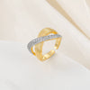 Copper Inlaid Zircon Geometric Opening Ring Hiphop Double Layer Stacked Wearing Ring