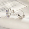 Copper Inlaid Zircon Geometric Square Earrings For Girls Sweet Style