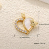 Copper Inlaid Zircon Heartshaped Love Necklace Pendant And Diy Bracelet Accessories With Sweet Style