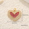 Copper Inlaid Zircon Heartshaped Love Necklace Pendant And Diy Bracelet Accessories With Sweet Style