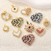 Copper Inlaid Zircon Heartshaped Love Necklace Pendant And Diy Bracelet Accessories With Sweet Style
