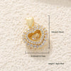 Copper Inlaid Zircon Heartshaped Love Necklace Pendant And Diy Bracelet Accessories With Sweet Style
