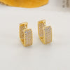 Copper Inlaid Zircon 18K Gold Plated Square U Shaped Full Diamond Light Luxury Women's Earrings