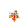 Copper Inlaid Zircon Leaf Geometric Style Titanium Steel Earrings For Boys