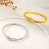 Copper Inlaid Zircon Snake Animal Element Exaggerated Charm Bracelet With Electroplating Design