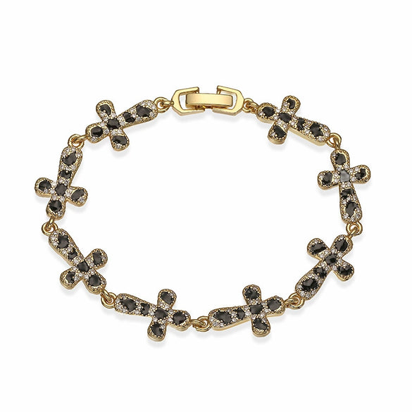 Copper Inlaid Zircon Snake Leopard Star Shaped Heart Geometric Personalized Hiphop Dripping Oil Bracelet For Women