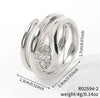 Copper Inlaid Zircon Snake Zodiac Open Ring Jewelry For Women