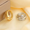 Copper Inlaid Zircon Snake Zodiac Open Ring Jewelry For Women