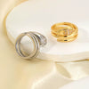 Copper Inlaid Zircon Snake Zodiac Open Ring Jewelry For Women