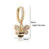 Copper Inlaid Zircon Sweet Fruit Shape Drop Earrings For Women
