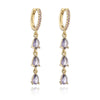 Copper Inlaid Zircon Sweet Fruit Shape Drop Earrings For Women