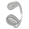 Copper Inlaid Zircon Water Drop Open Ring Bracelet Light Luxury Electroplating Jewelry For Women