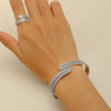 Copper Inlaid Zircon Water Drop Open Ring Bracelet Light Luxury Electroplating Jewelry For Women