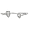 Copper Inlaid Zircon Water Drop Open Ring Bracelet Light Luxury Electroplating Jewelry For Women