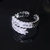 Copper Inlaid Zircon Water Drop Open Ring Bracelet Light Luxury Electroplating Jewelry For Women