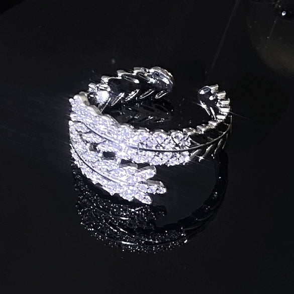 Copper Inlaid Zircon Water Drop Open Ring Bracelet Light Luxury Electroplating Jewelry For Women