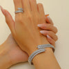 Copper Inlaid Zircon Water Drop Open Ring Bracelet Light Luxury Electroplating Jewelry For Women