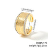 Copper Inlaid Zirconium Geometric Cross Asymmetrical Open Ring Electroplated Fashion Jewelry For Men And Women