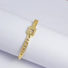 Copper Inlaid Zirconium Geometric Simple Style Electroplating Bracelet For Women