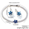 Copper Inlaid Zirconium Jewelry Set With Maple Leaf Petals And Flower Pattern Electroplated Design