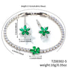 Copper Inlaid Zirconium Jewelry Set With Maple Leaf Petals And Flower Pattern Electroplated Design