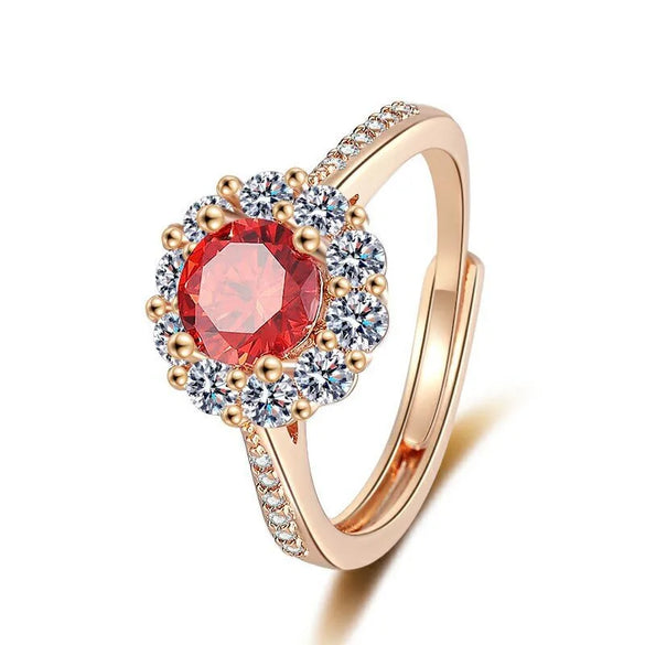 Copper Inlay Color Block Rhinestones Jewelry Set