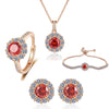 Copper Inlay Color Block Rhinestones Jewelry Set