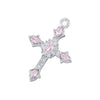 Copper Inlay Colored Diamond Cross Jewelry Pendant With Geometric Pattern And Personality Style
