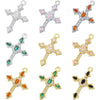 Copper Inlay Colored Diamond Cross Jewelry Pendant With Geometric Pattern And Personality Style