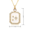 Copper Inlay Geometric Star Moon Zircon Pendant Necklace