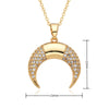 Copper Inlay Geometric Star Moon Zircon Pendant Necklace