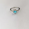 Copper Inlay Heart Shape Zircon Adjustable Ring