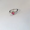 Copper Inlay Heart Shape Zircon Adjustable Ring