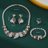 Copper Inlay Heart Shape Zircon Jewelry Set