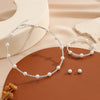 Copper Inlay Round Pearl Zircon Jewelry Set