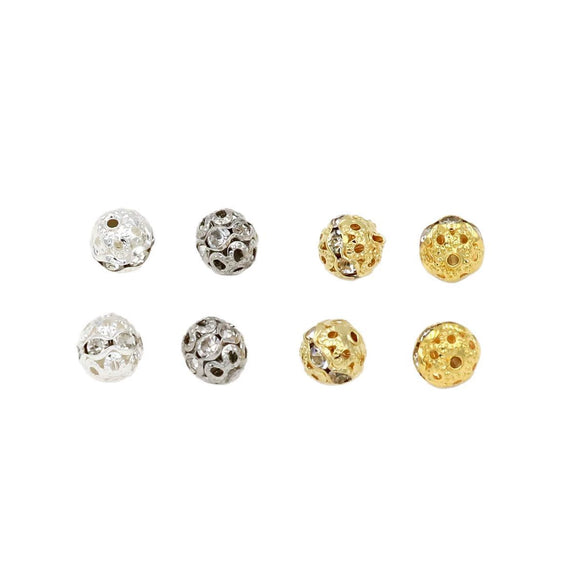 Copper Jewelry Accessories Electroplated Microinlaid Rhinestones Loose Beads Geometric Style