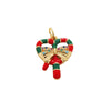 Copper Jewelry Accessories Mini Christmas Pendant With Dripping Oil Elk Snowman Bell And Flower Cartoon Characters