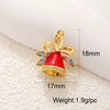 Copper Jewelry Accessories Mini Christmas Pendant With Dripping Oil Elk Snowman Bell And Flower Cartoon Characters
