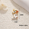 Copper Jewelry Accessories Mini Christmas Pendant With Dripping Oil Elk Snowman Bell And Flower Cartoon Characters