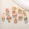 Copper Jewelry Accessories Pendant Exquisite Oil Dripping Candy Cake Dessert Donut Ice Cream Mushroom Shaped Electroplated