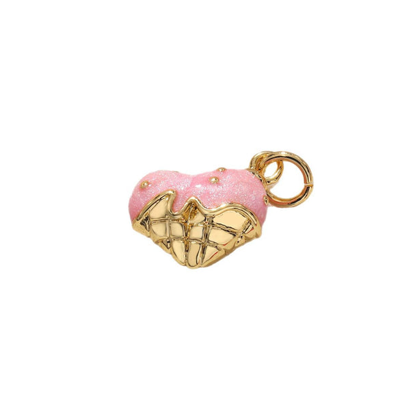 Copper Jewelry Accessories Pendant Exquisite Oil Dripping Candy Cake Dessert Donut Ice Cream Mushroom Shaped Electroplated