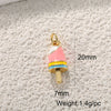 Copper Jewelry Accessories Pendant Exquisite Oil Dripping Candy Cake Dessert Donut Ice Cream Mushroom Shaped Electroplated
