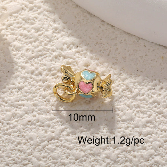 Copper Jewelry Accessories Pendant Exquisite Oil Dripping Candy Cake Dessert Donut Ice Cream Mushroom Shaped Electroplated