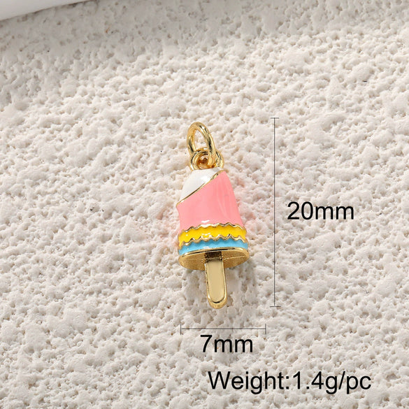 Copper Jewelry Accessories Pendant Exquisite Oil Dripping Candy Cake Dessert Donut Ice Cream Mushroom Shaped Electroplated