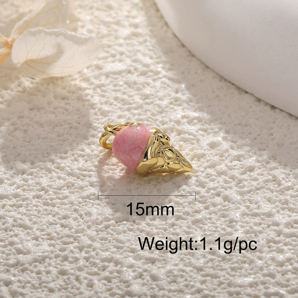 Copper Jewelry Accessories Pendant Exquisite Oil Dripping Candy Cake Dessert Donut Ice Cream Mushroom Shaped Electroplated