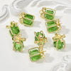 Copper Jewelry Accessories With Geometric Style Electroplated Red And Green Crystal Pendant For Bracelet Necklace Earring