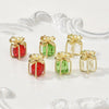 Copper Jewelry Accessories With Geometric Style Electroplated Red And Green Crystal Pendant For Bracelet Necklace Earring