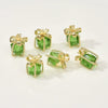Copper Jewelry Accessories With Geometric Style Electroplated Red And Green Crystal Pendant For Bracelet Necklace Earring